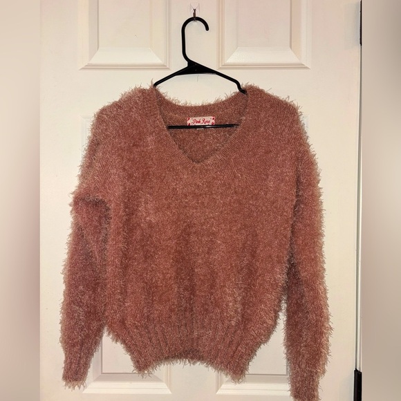Pink Rose Shaggy Sweater - Small - Picture 1 of 5